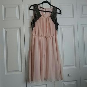 Pink Dress with Lace Detail